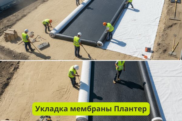 Укладка мембраны Плантер фото